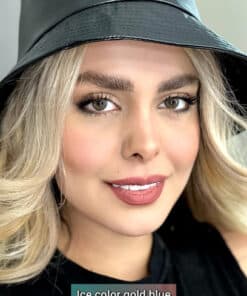خرید لنز رنگی آیس کالر گلد بلو